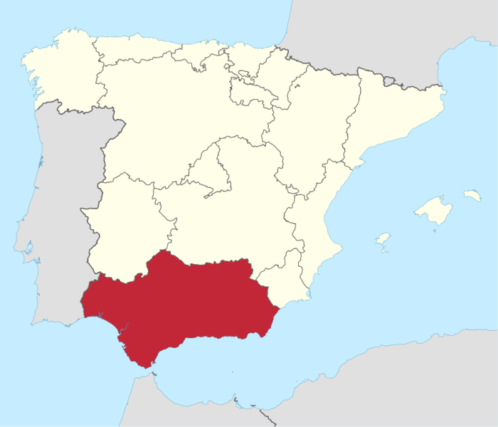 Andalusië kaartje
